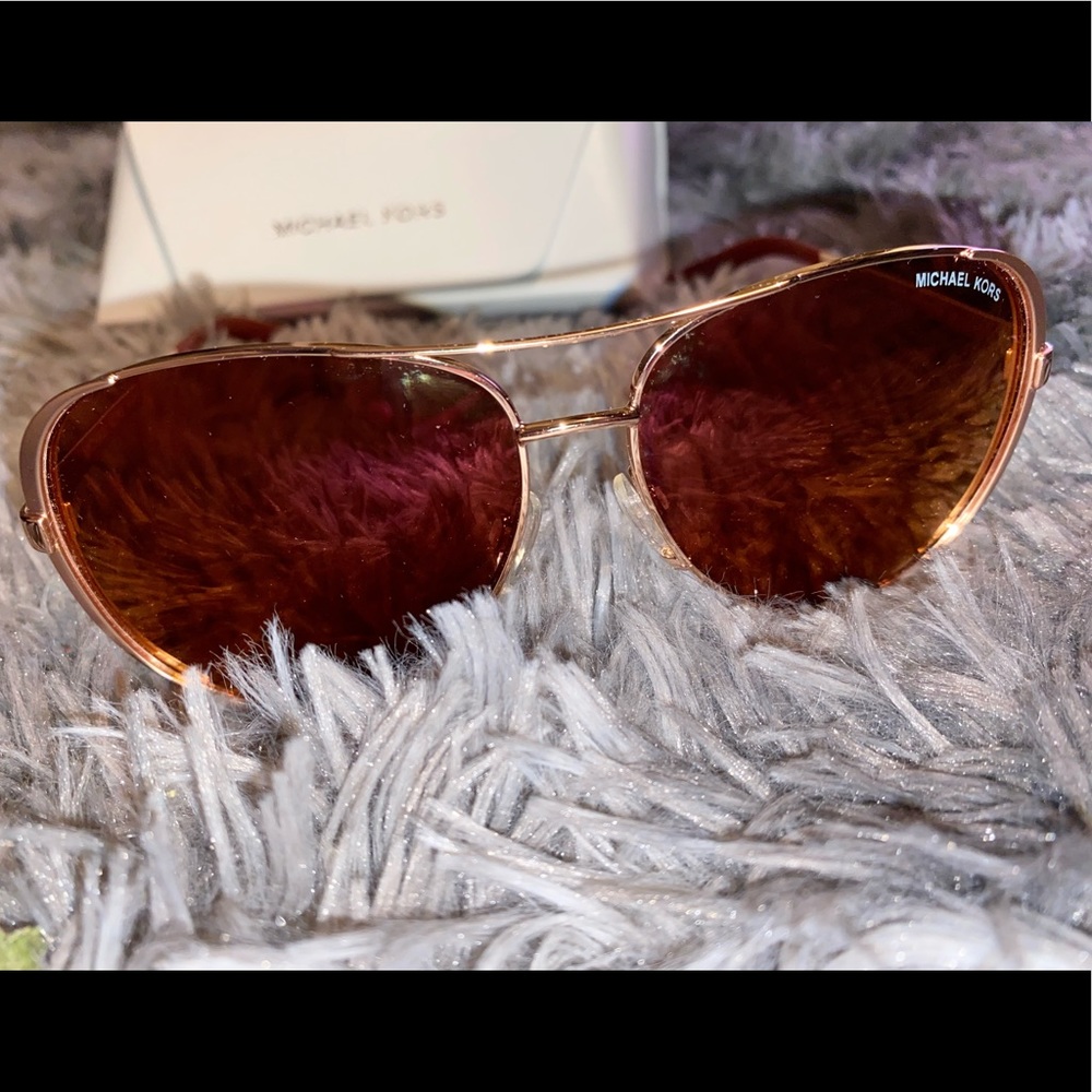 Burgundy MICHAEL KORS aviator sunglasses
